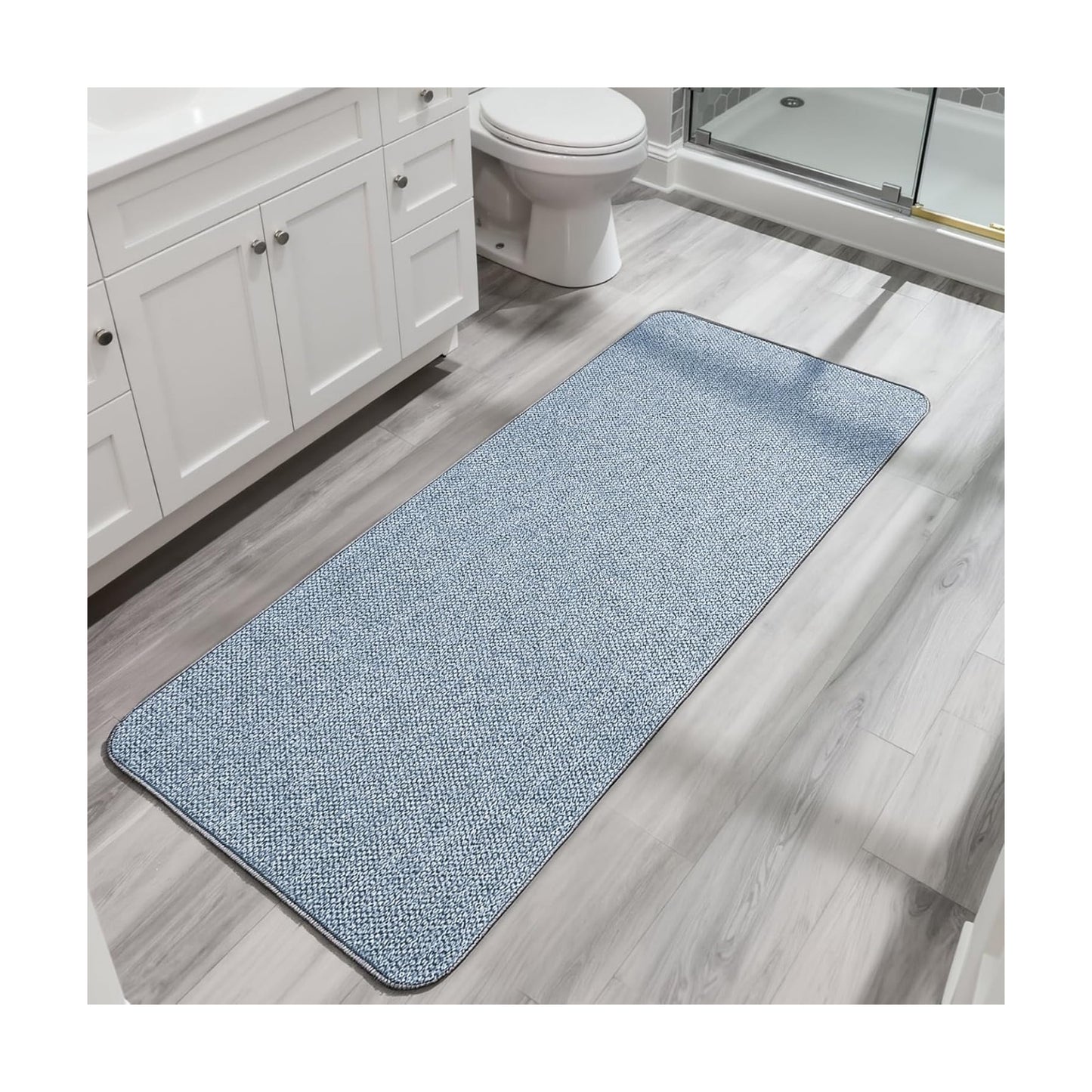 Bosap Bath Mat,Ultra Thin Bathroom Runner Rugs,Large Bath Mats for Bathroom,Quick Dry,Non-Slip,Machine Washable,Low