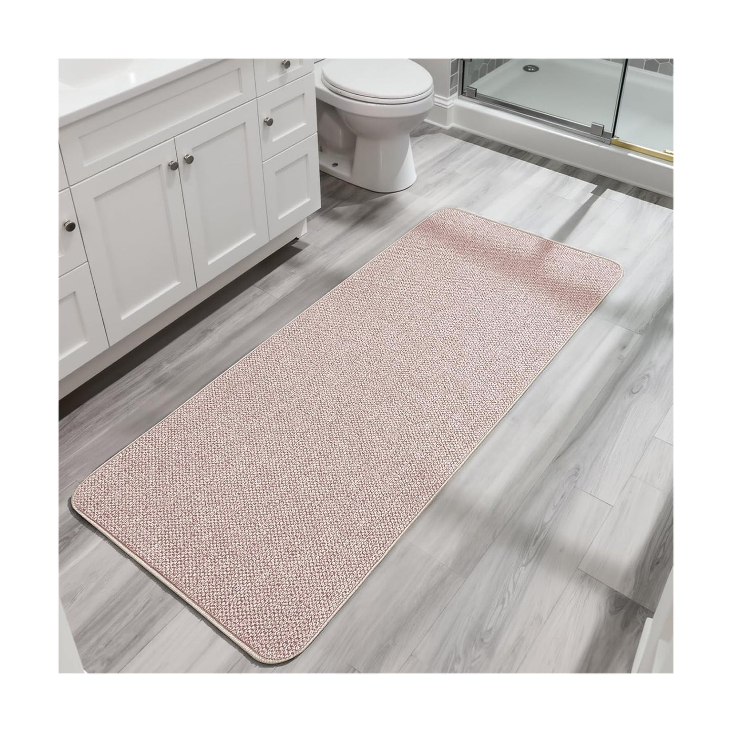 Bosap Bath Mat,Ultra Thin Bathroom Runner Rugs,Large Bath Mats for Bathroom,Quick Dry,Non-Slip,Machine Washable,Low