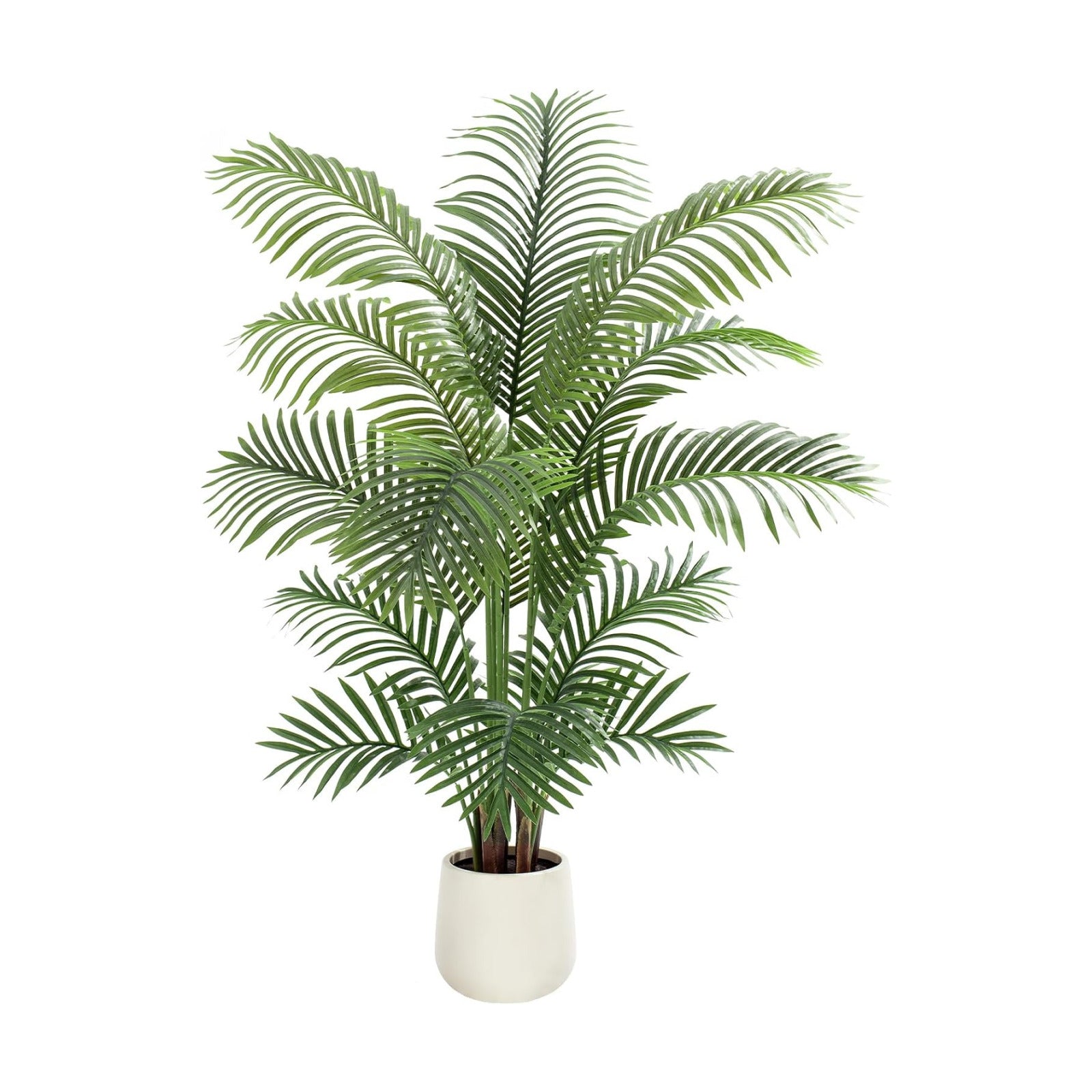5ft Artificial Palm Tree Tall Faux Palm Tree Indoor Large Fake Plants with 15 Trunks Artificial Plants with White Pot