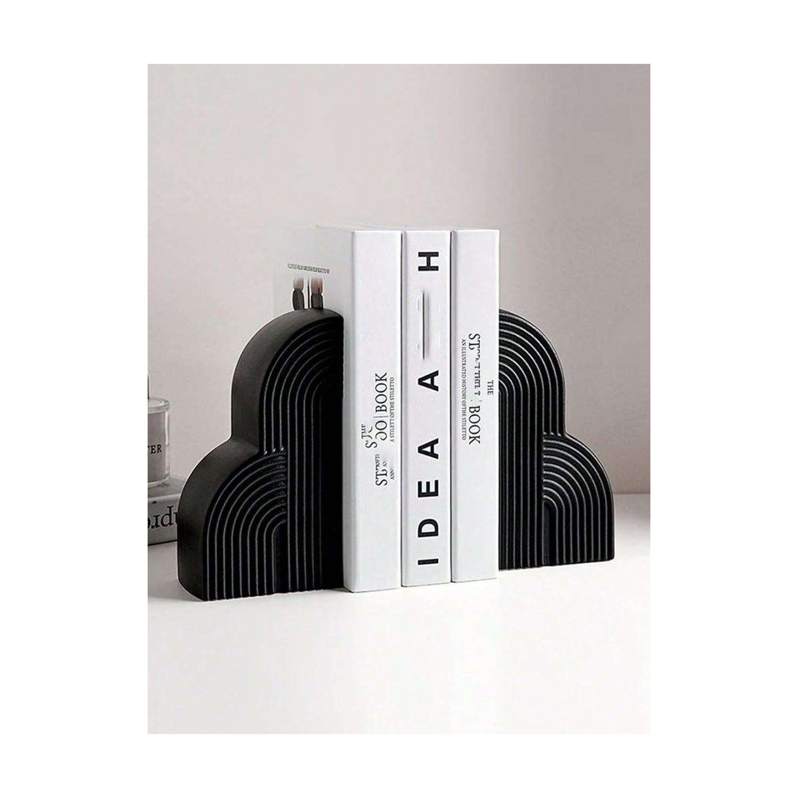 Aesthetic Boho Style for Book Ends / Black / Set of 2