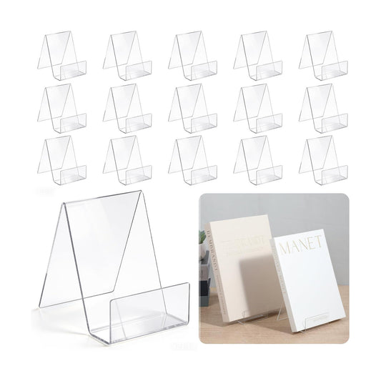 Acrylic Book Display Stand / Clear / 3 x 3.4 x 4 / Set of 16