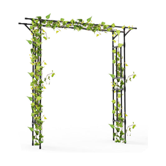 Garden Arch Trellis - 79" L x 86" H Supersize Flattop Garden Arch | Garden Trellis for Lawn, Party, Ceremony Wedding