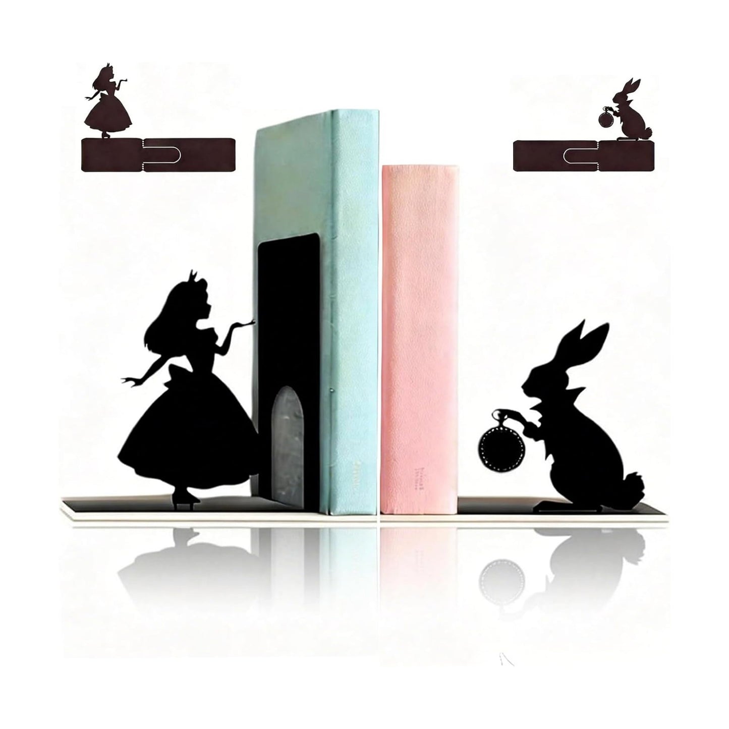 Decorative Bookends Metal Stopper Shelves Nursery Office Library Bedroom for Book