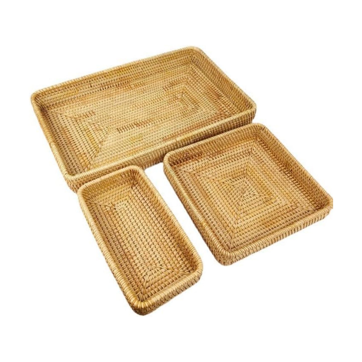 Rattan Serving Tray / Natural / Set of 3
