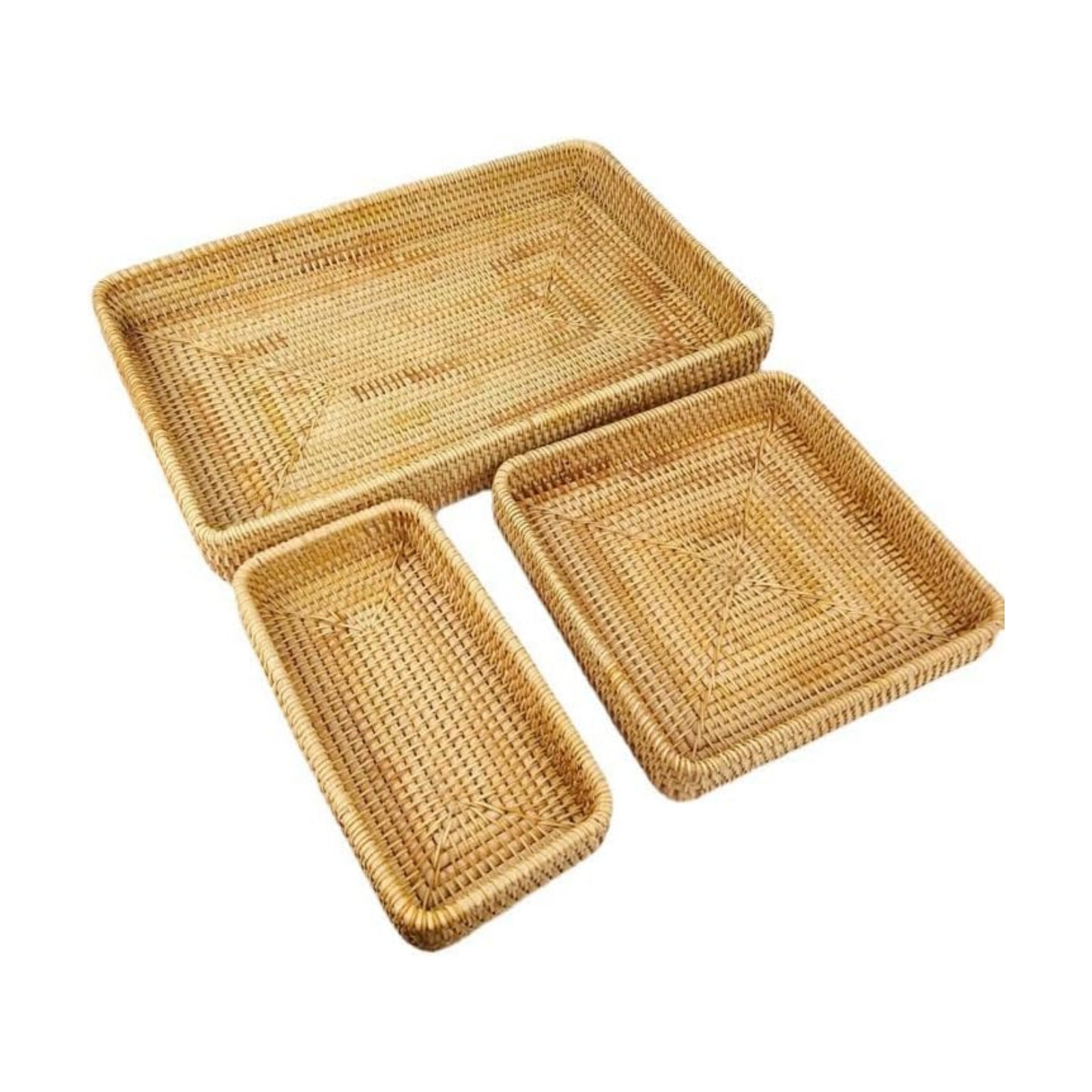Rattan Serving Tray / Natural / Set of 3