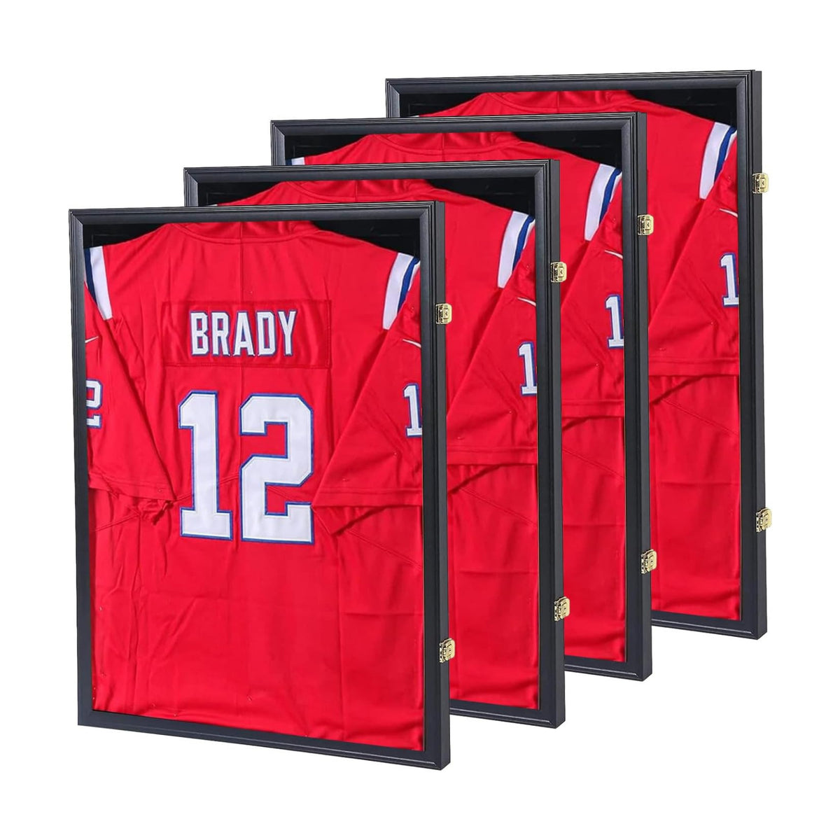 Grintus Jersey Frame Display Case, Black Shadow Box for Sports Jerseys, 4P | Wall Mount, Black Jersey Shadow Box,Golden