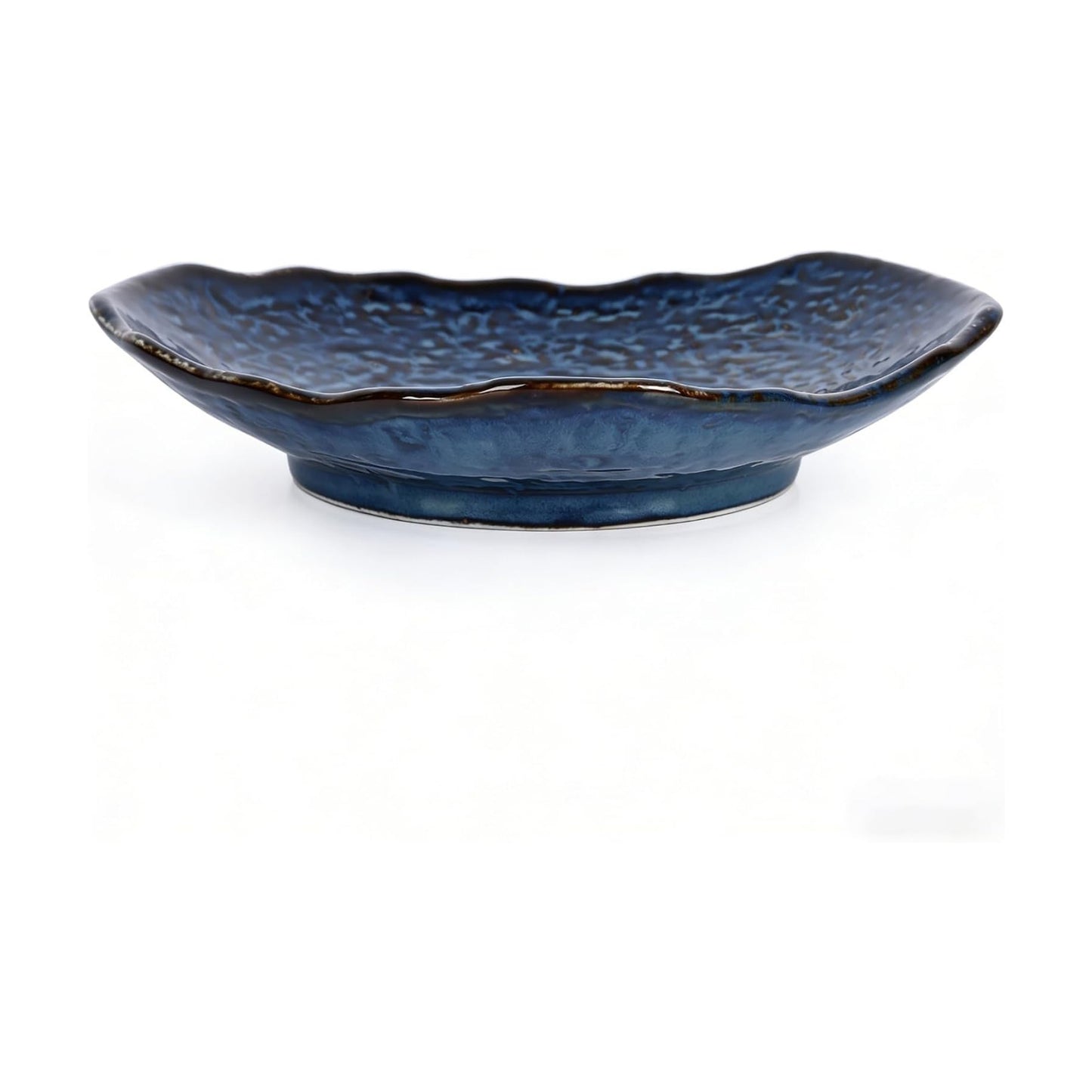 9.6" Blue Ceramic Fruit Bowl / Navy Blue / 9.6in