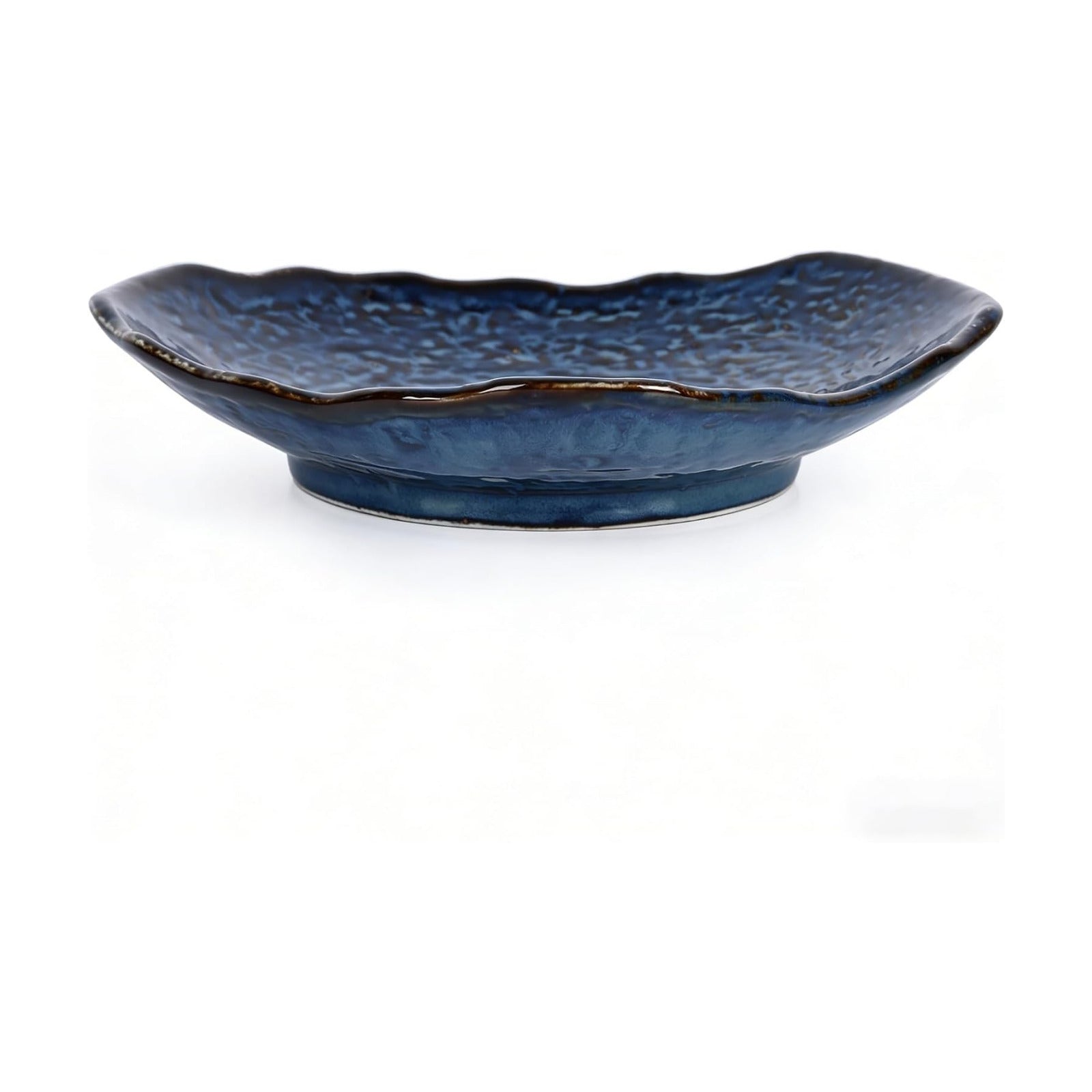 9.6" Blue Ceramic Fruit Bowl / Navy Blue / 9.6in