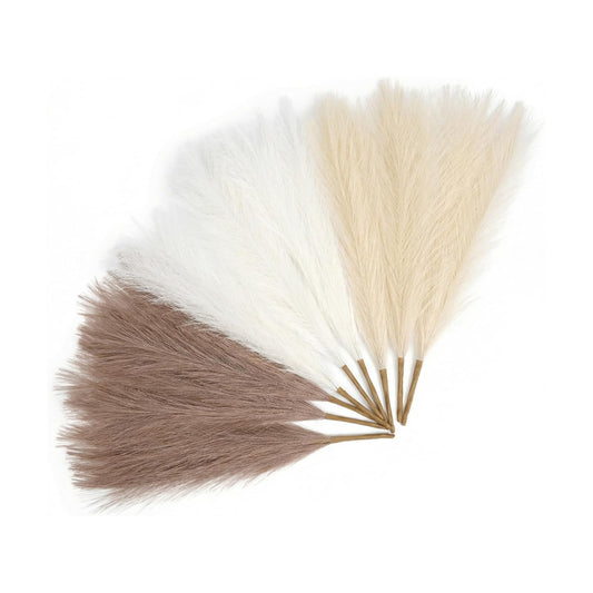 5 Branches / Milk White + Brown + Beige / 17.3 Inch
