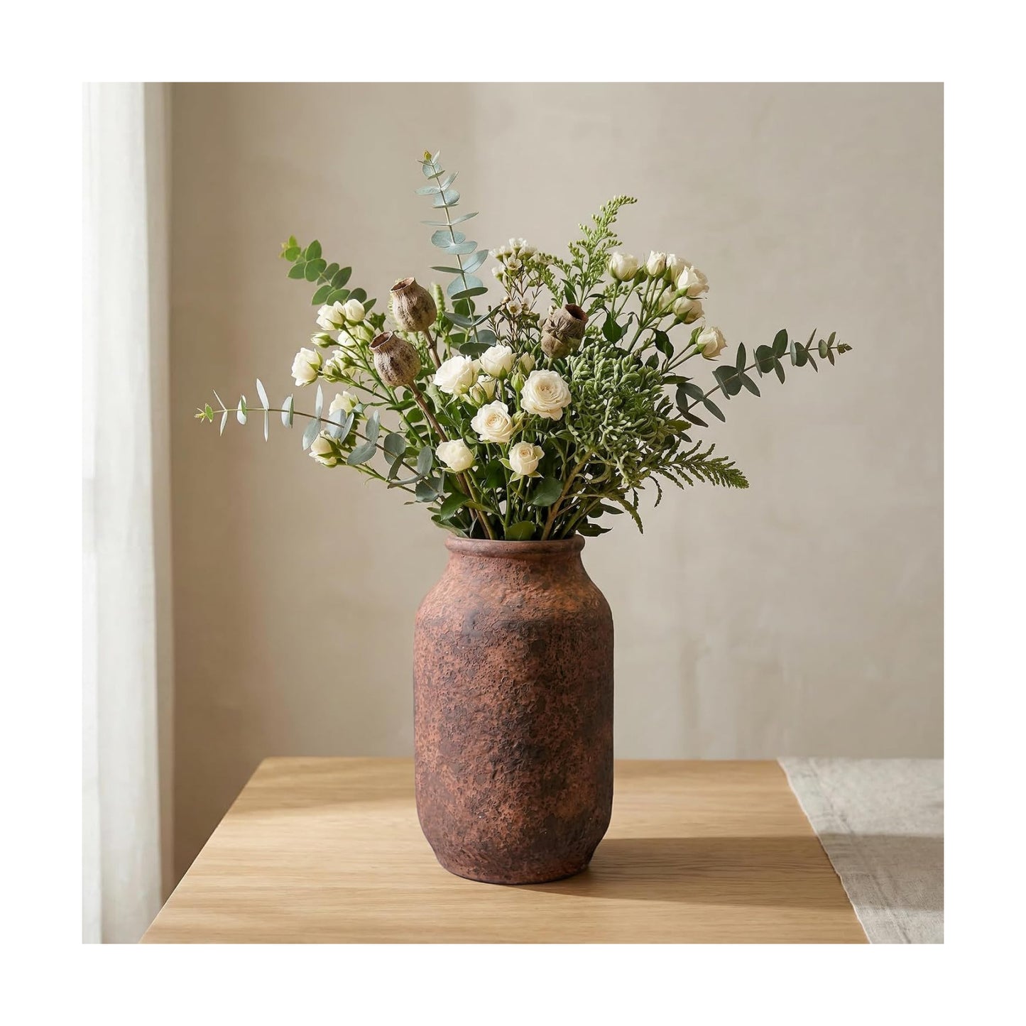 Rustic Terracotta Vase / 9 Inch