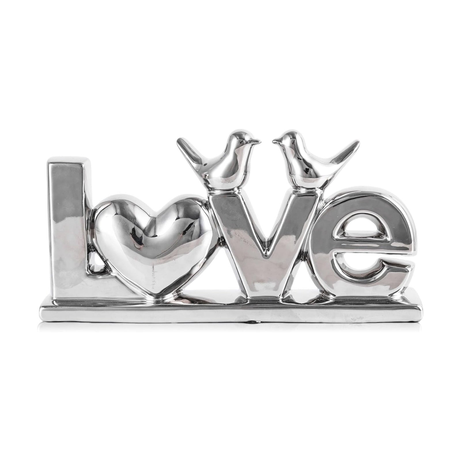Modern Sculpture Optimized for TV Stand & Floating / Silver