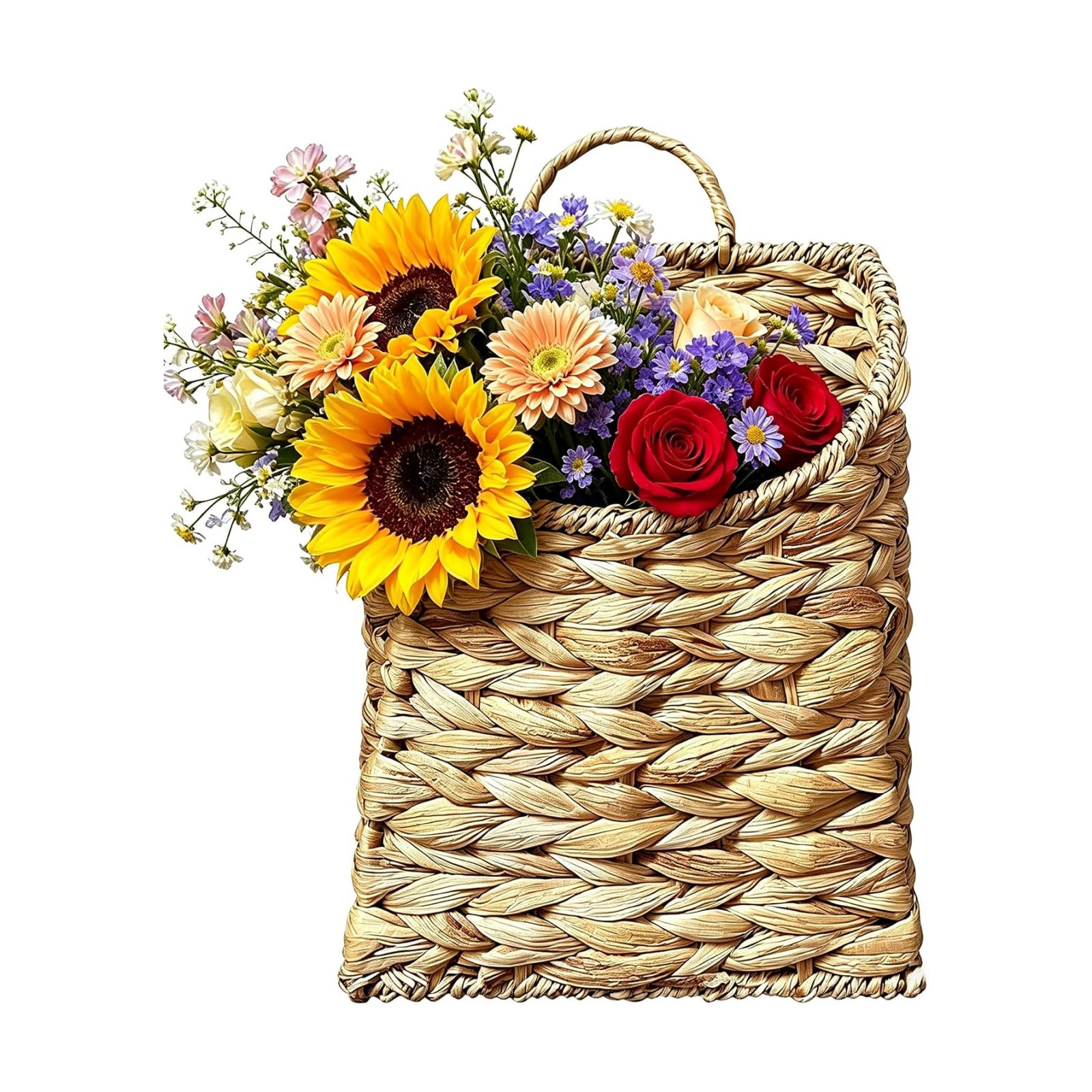 Water Hyacinth Woven Basket for Front Door / Boho
