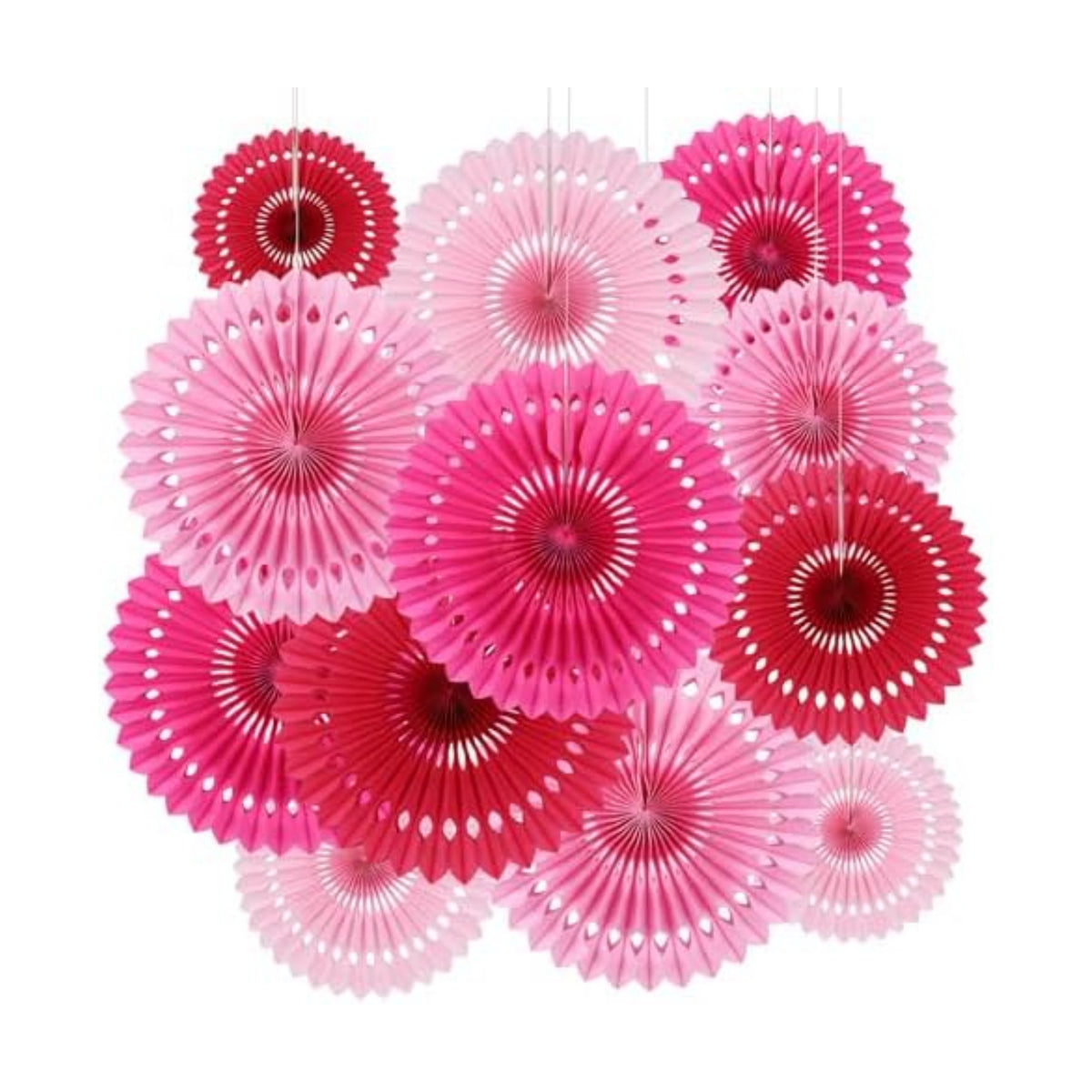 BestoFun 12PCS Paper Fans Hot Pink Party Decorations Tissue Paper Flowers Decorations Hanging Honeycomb Round Paper Fans Decoration for Girl Groovy Birthday Baby Shower Wedding