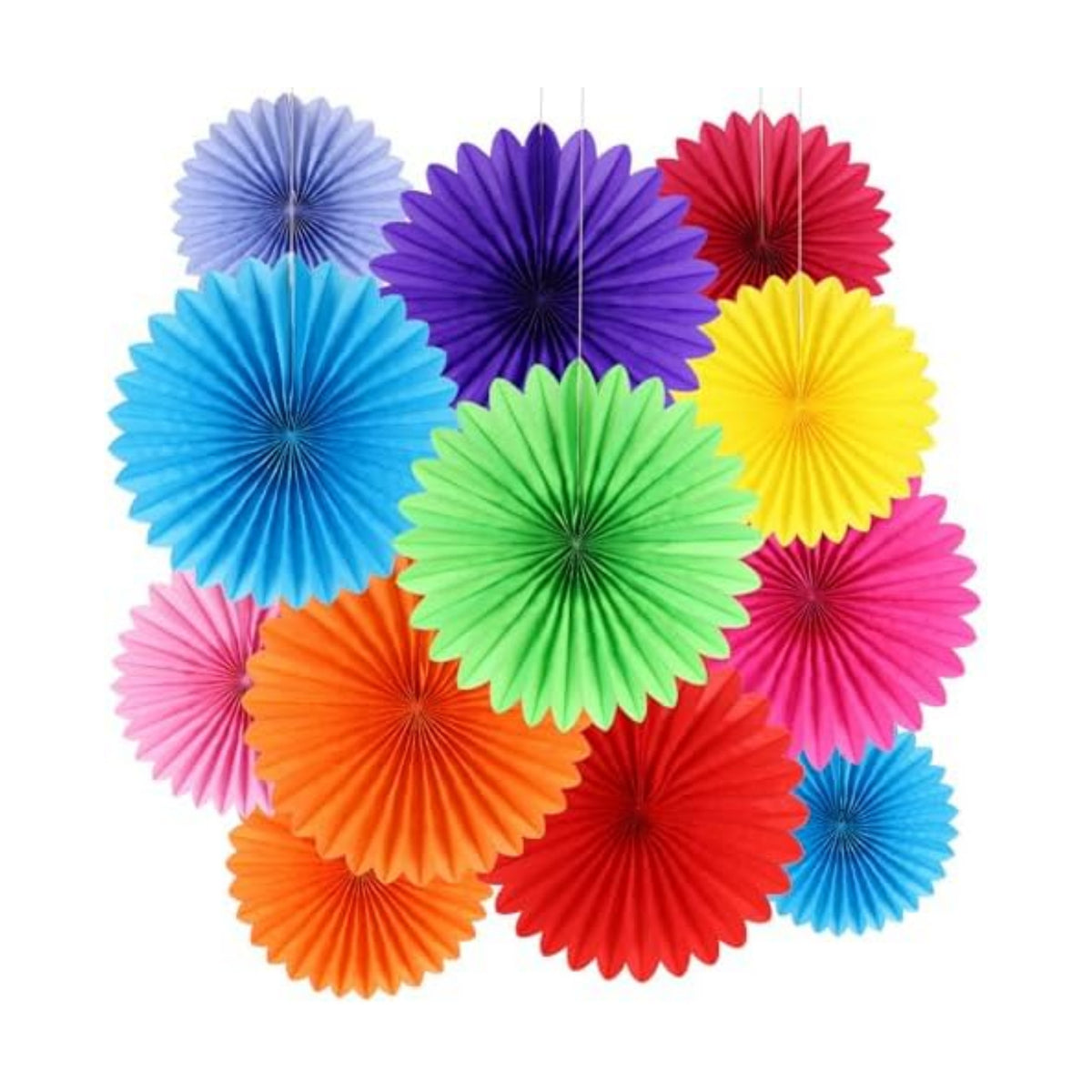 BestoFun 12PCS Paper Fans Mexican Party Decorations Tissue Paper Flowers Decorations Paper Fans Party Decorations for Girl Groovy Birthday Baby Shower Wedding Bachelorette Room Wall Hanging Décor