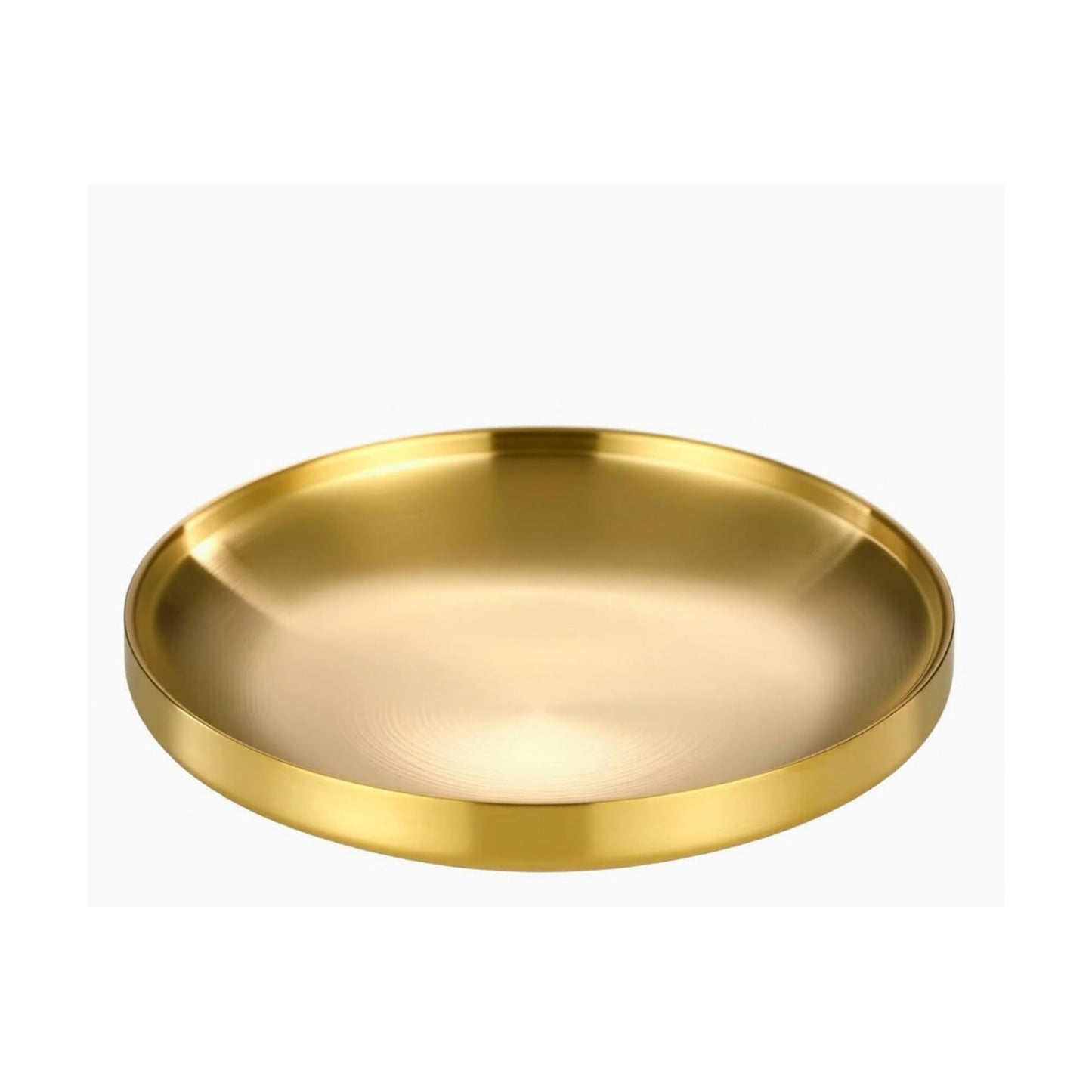 Round Tray / Decorative Antique Bowl / Gold / 7.5