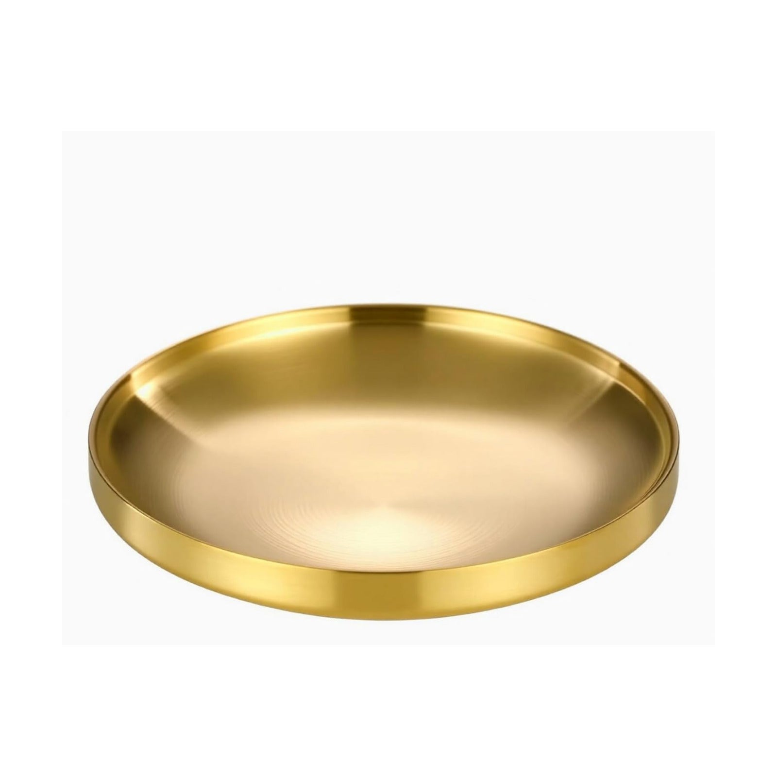 Round Tray / Decorative Antique Bowl / Gold / 7.5