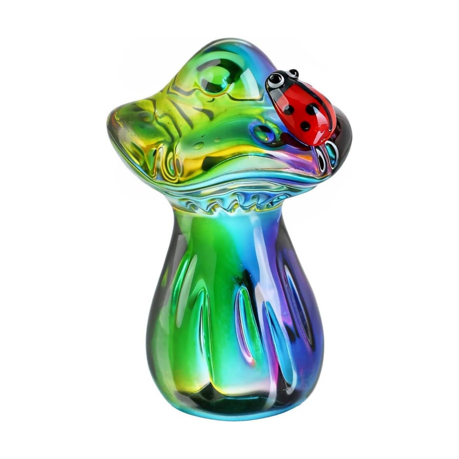 Crystal Mushroom Figurine Mini Mushroom Ladybug Figurines for Fairy Garden Terrarium / Colorful