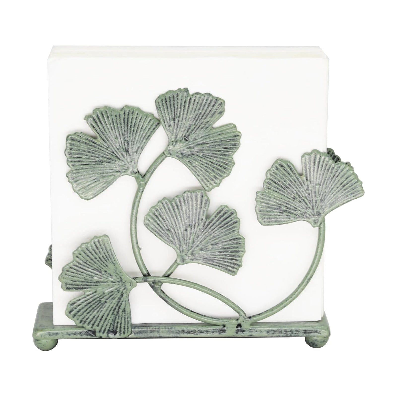Decorative Metal Paper Napkin Rack / Green / 6 x 5.2