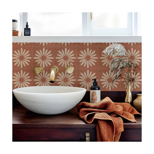 in- Bohemian Peel and Stick Tiles Floor Wall Sticker Self-Adhesive Tile / 7.87 x 7.87 / Set of 10