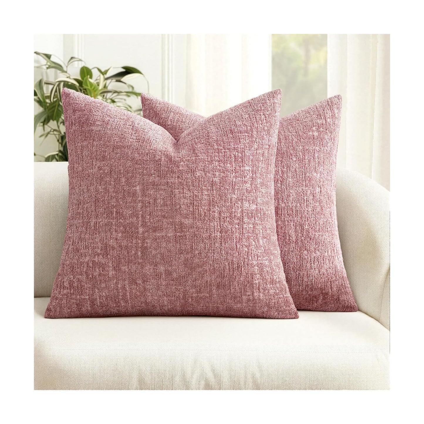 Decorative Throw Pillow Covers Spring Couch Pillow Covers Soft / 18 x 18 / Blush Pink / Set of 2