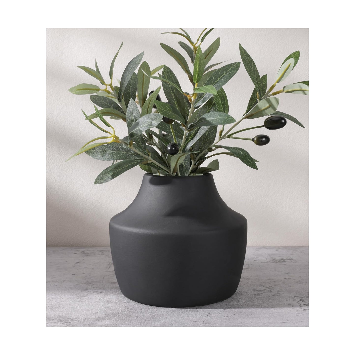 Black Ceramic Flower Vase / 5.3inch Black / 5.3 Inch