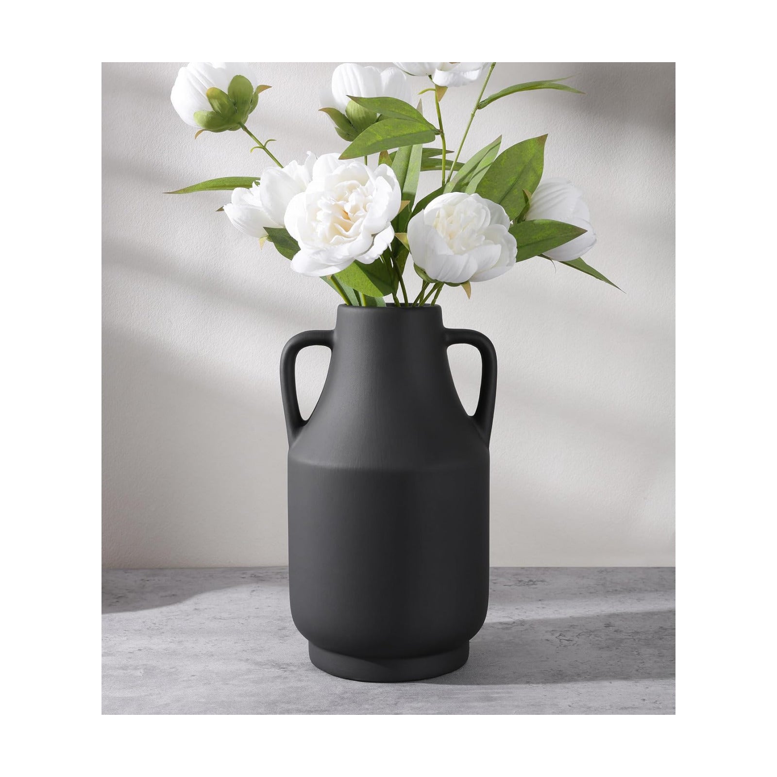 Black Ceramic Flower Vase / 11inch Black / 11 Inch
