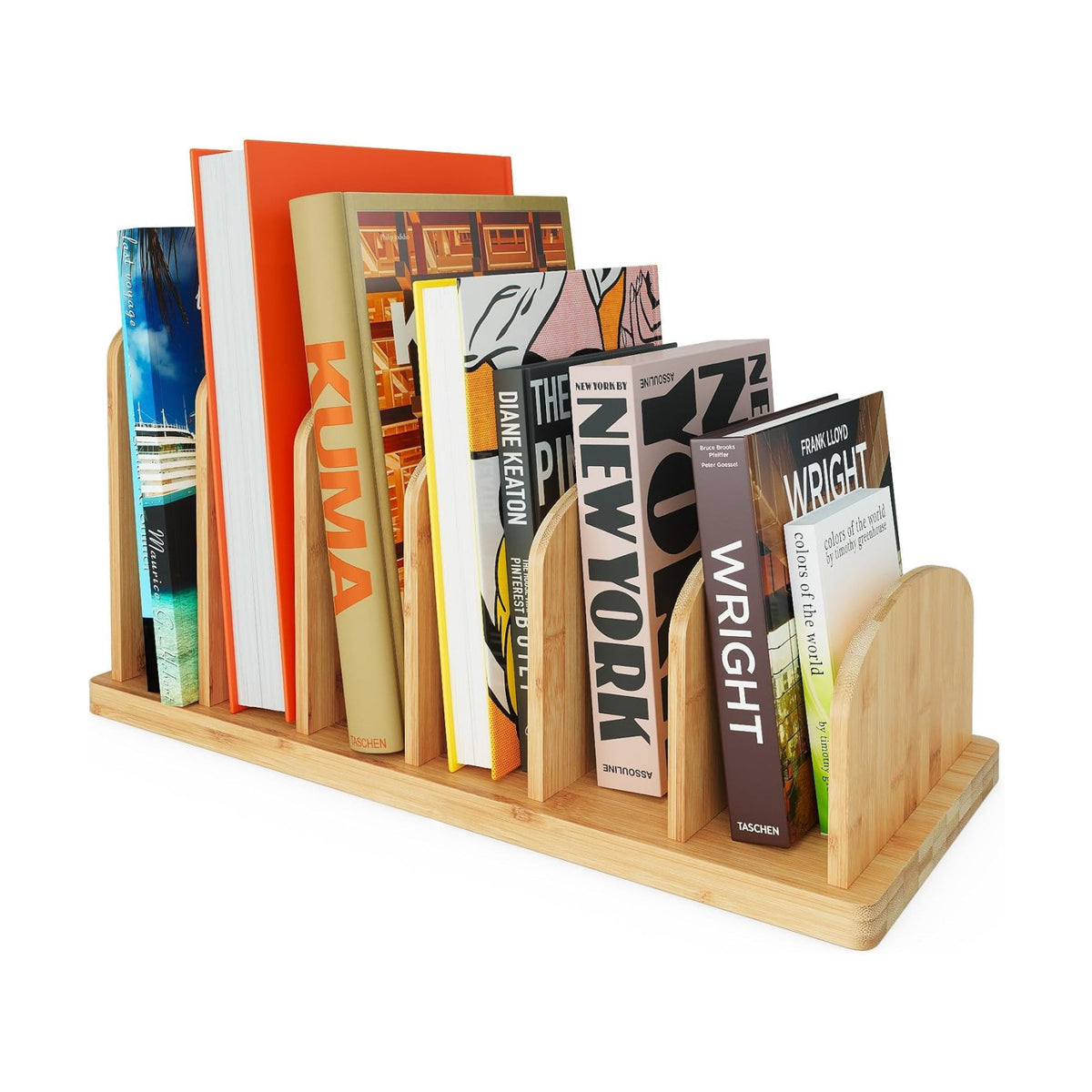 Cook Book Organizer, 6 Sections, Recipe Book Holder Rack, Tabletop Stand for Convenient Cookbook Storage, Vertical Cook