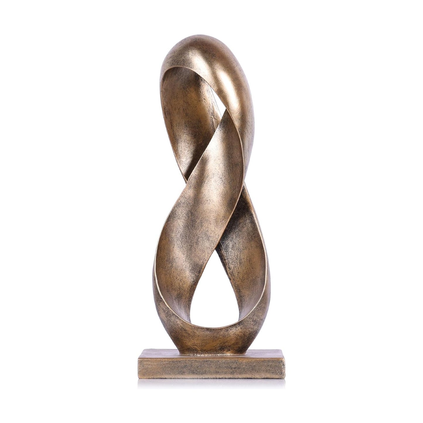 Modern Resin Infinity Loop Statue / Antique Bronze