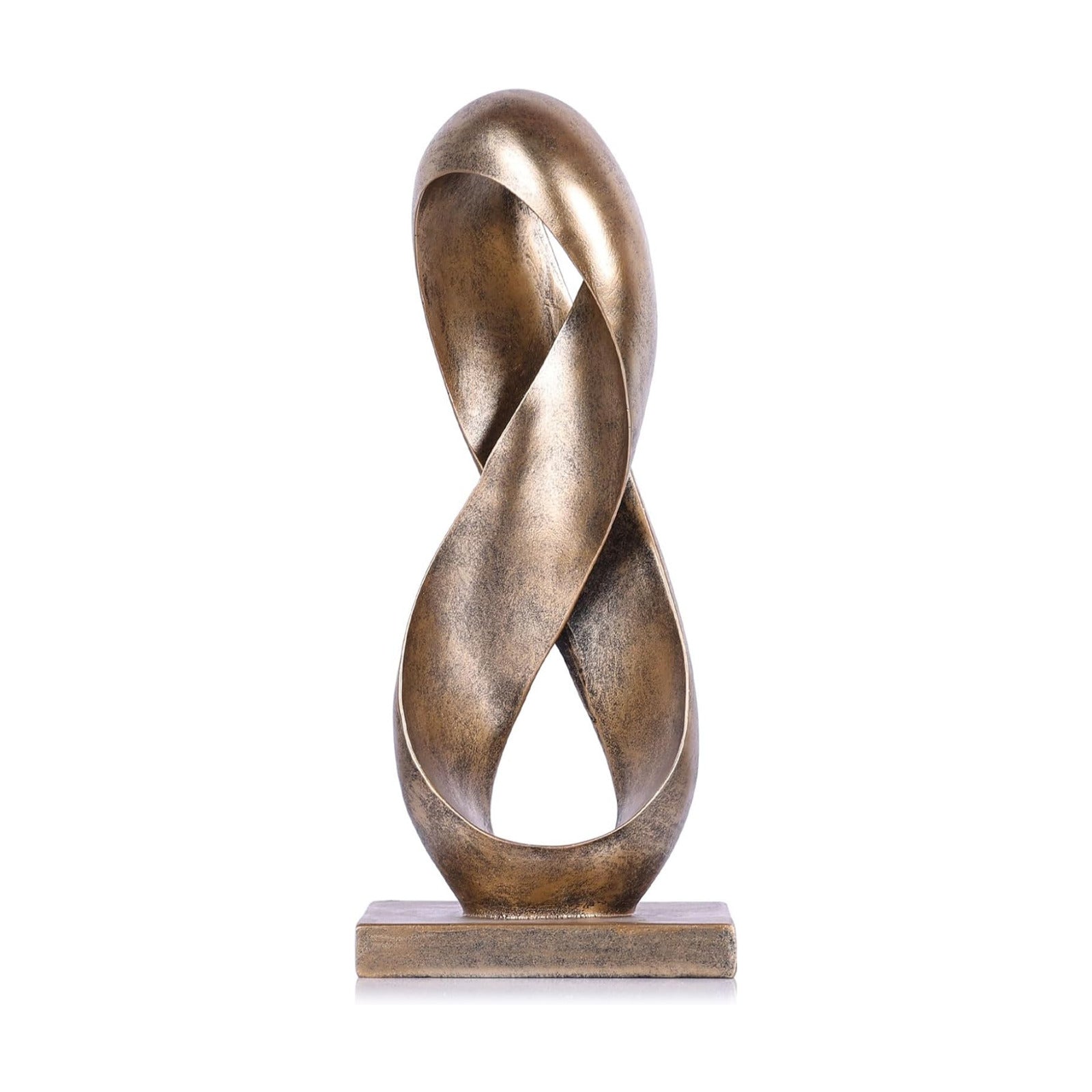 Modern Resin Infinity Loop Statue / Antique Bronze