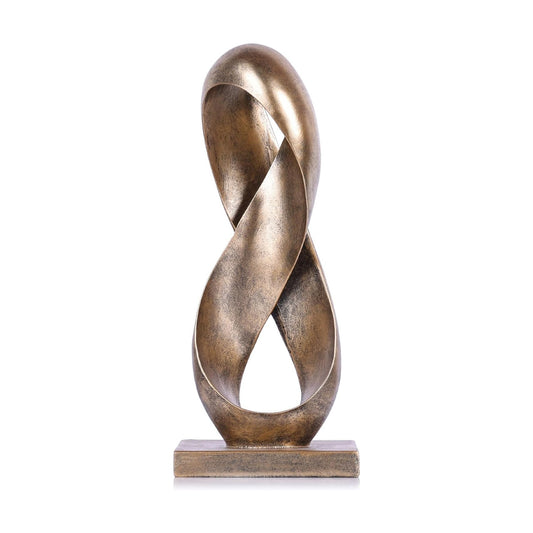 Modern Resin Infinity Loop Statue / Antique Bronze