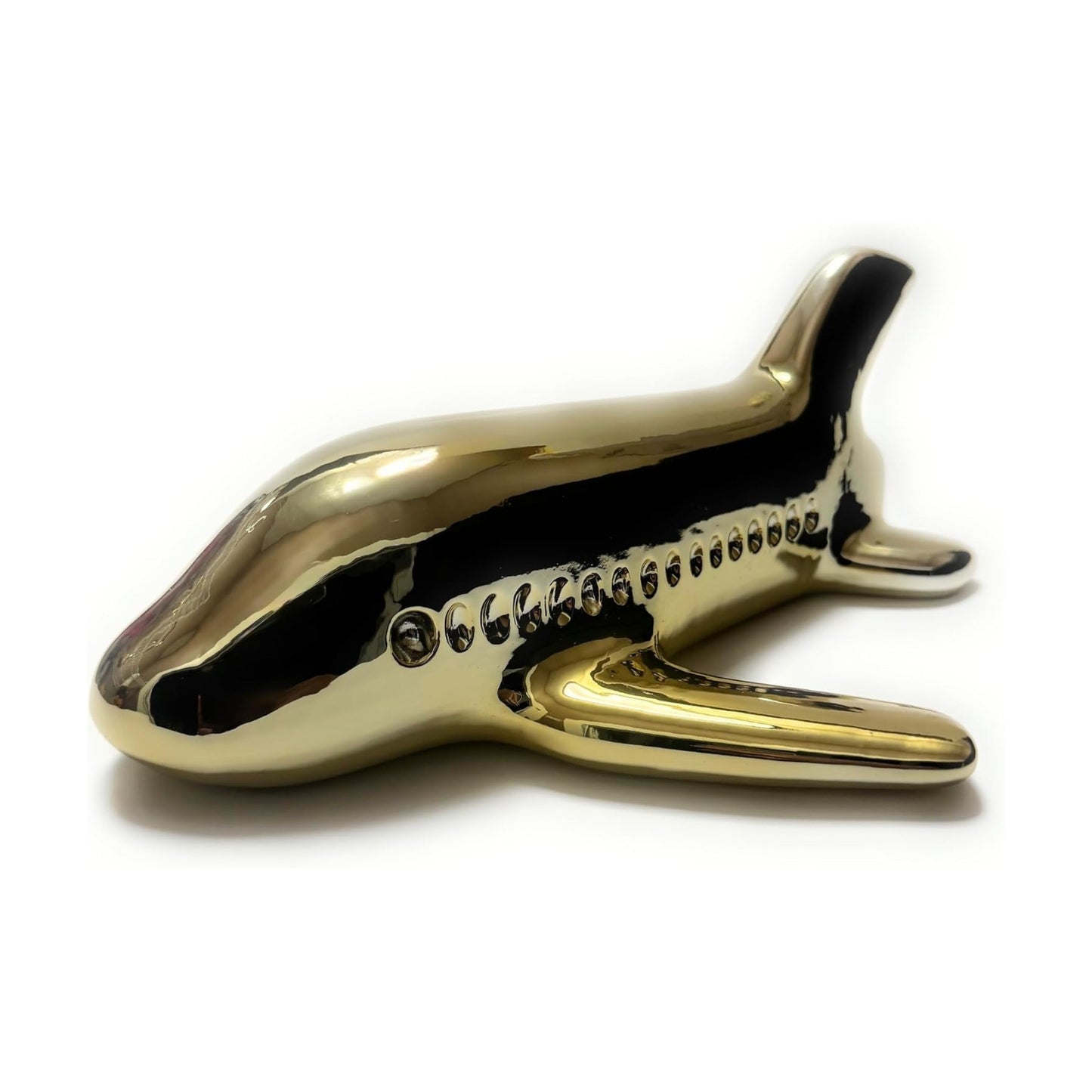 Ceramic Plane Sculpture / Gold