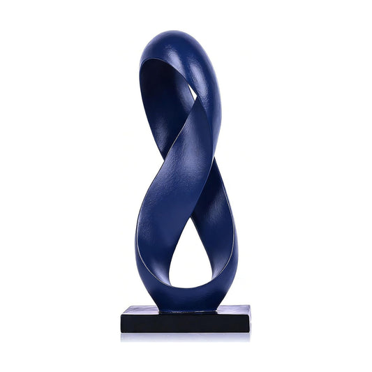 Modern Resin Infinity Loop Statue / Blue