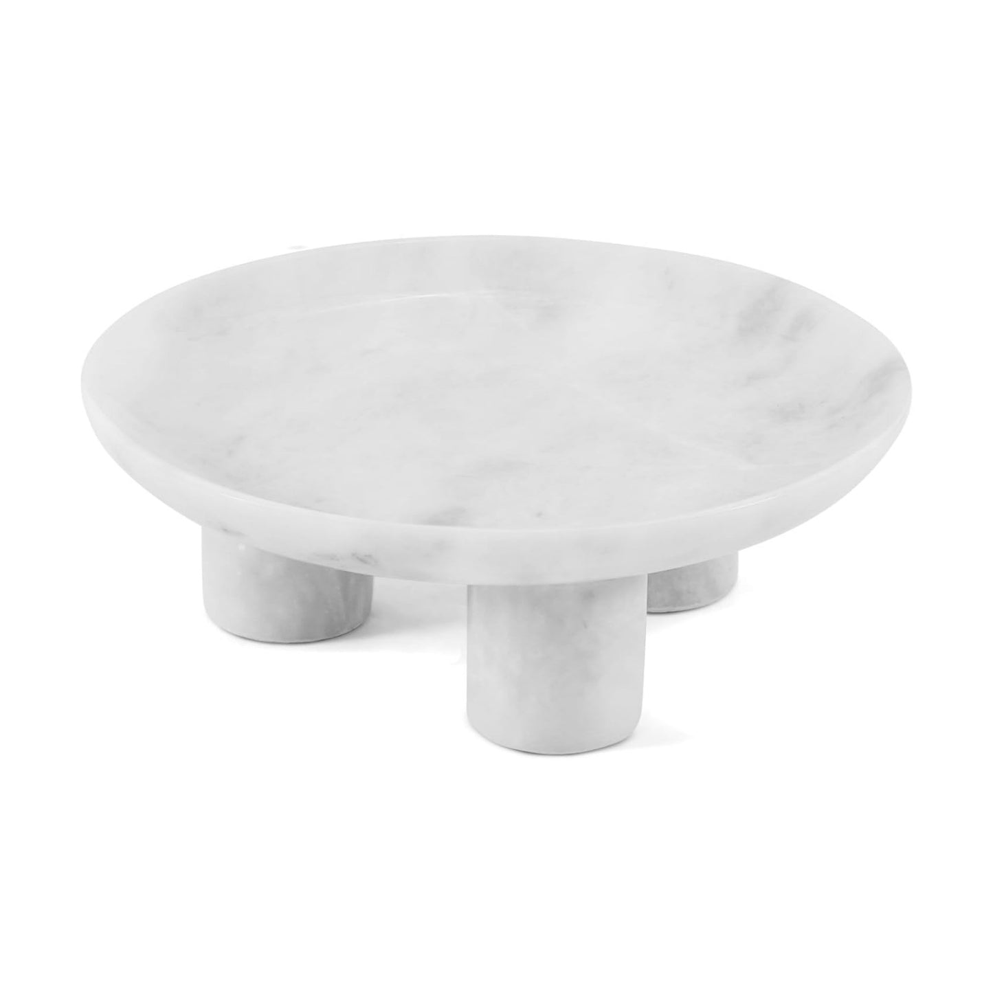 Marble Decorative Tray Handmade Natural Stone Fruit Tray / White / 8 Inch