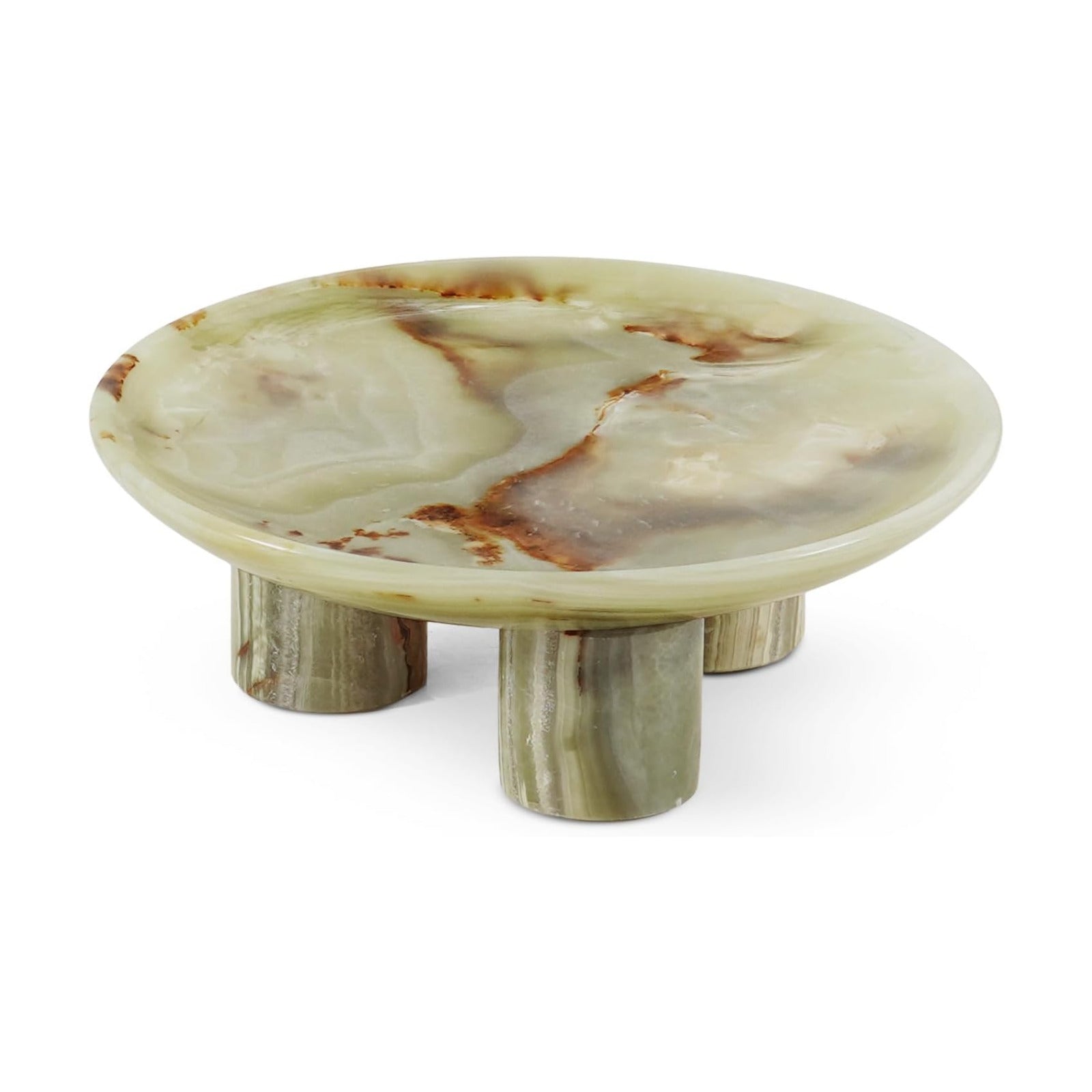 Fruit Tray / Onyx Marble Decorative Tray Handmade Natural Stone Jewelry Dish / Green / 8 Inch