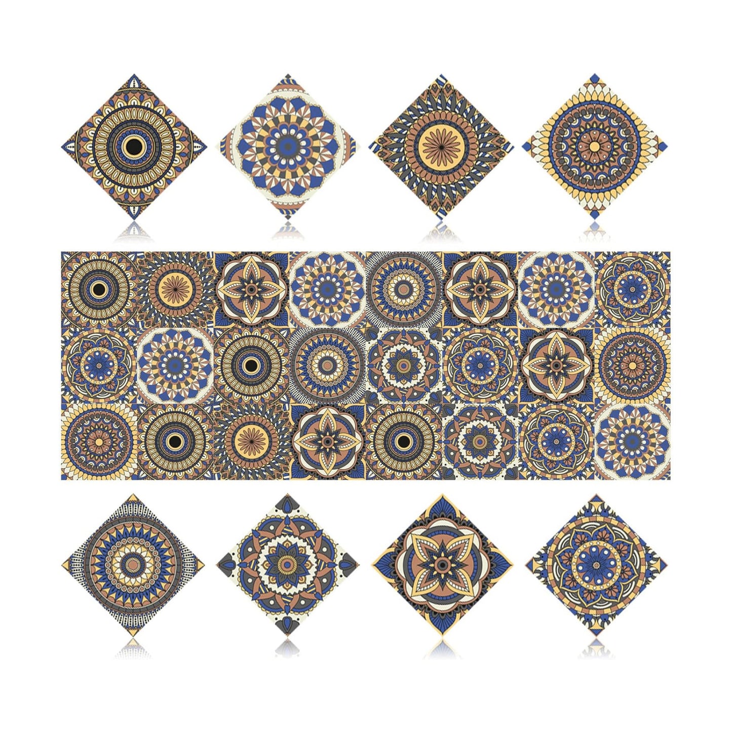 PVC Peel and Stick Tile Stickers Waterproof Removable Backsplash / Style E / 3.94 x 3.94 / Set of 24