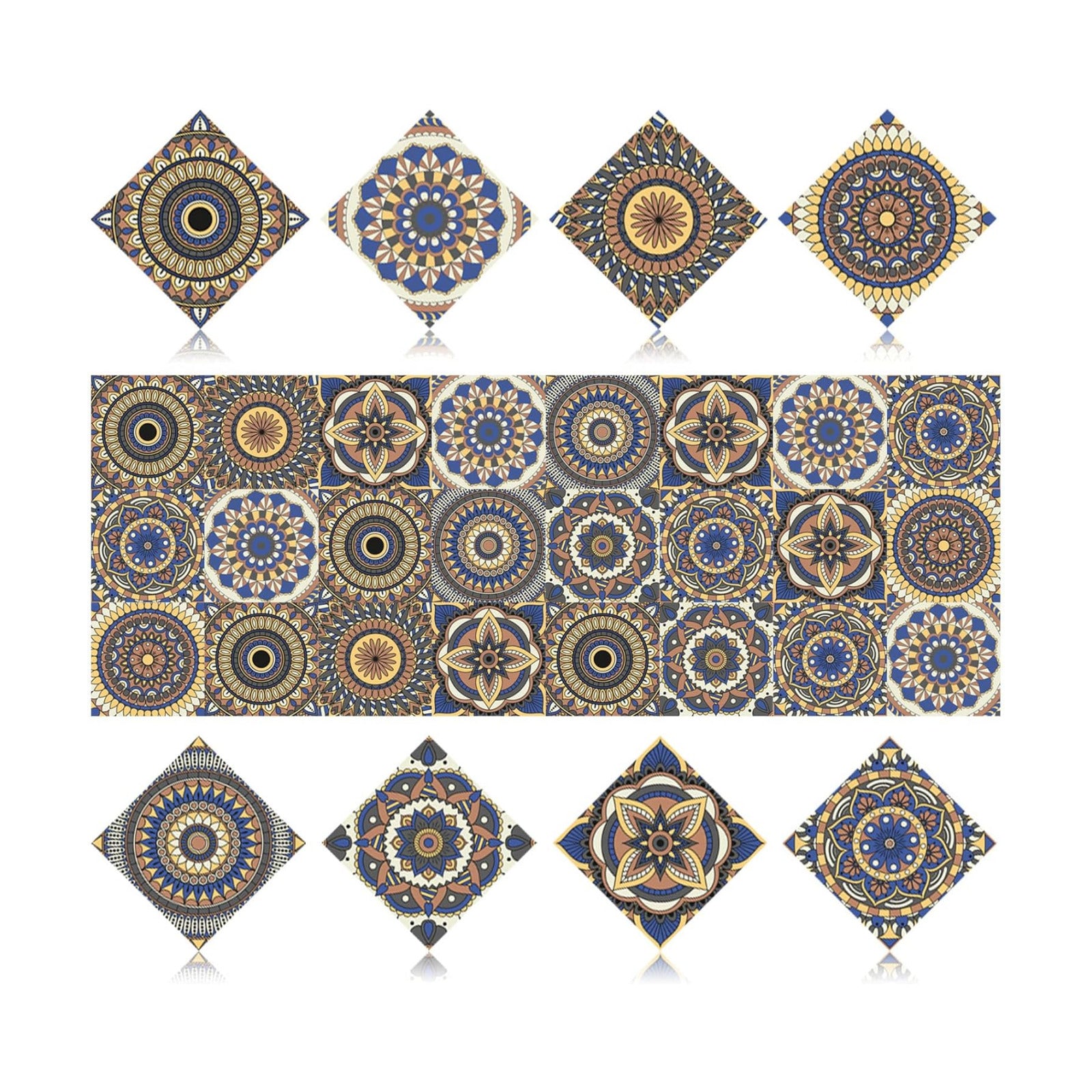 PVC Peel and Stick Tile Stickers Waterproof Removable Backsplash / Style E / 3.94 x 3.94 / Set of 24