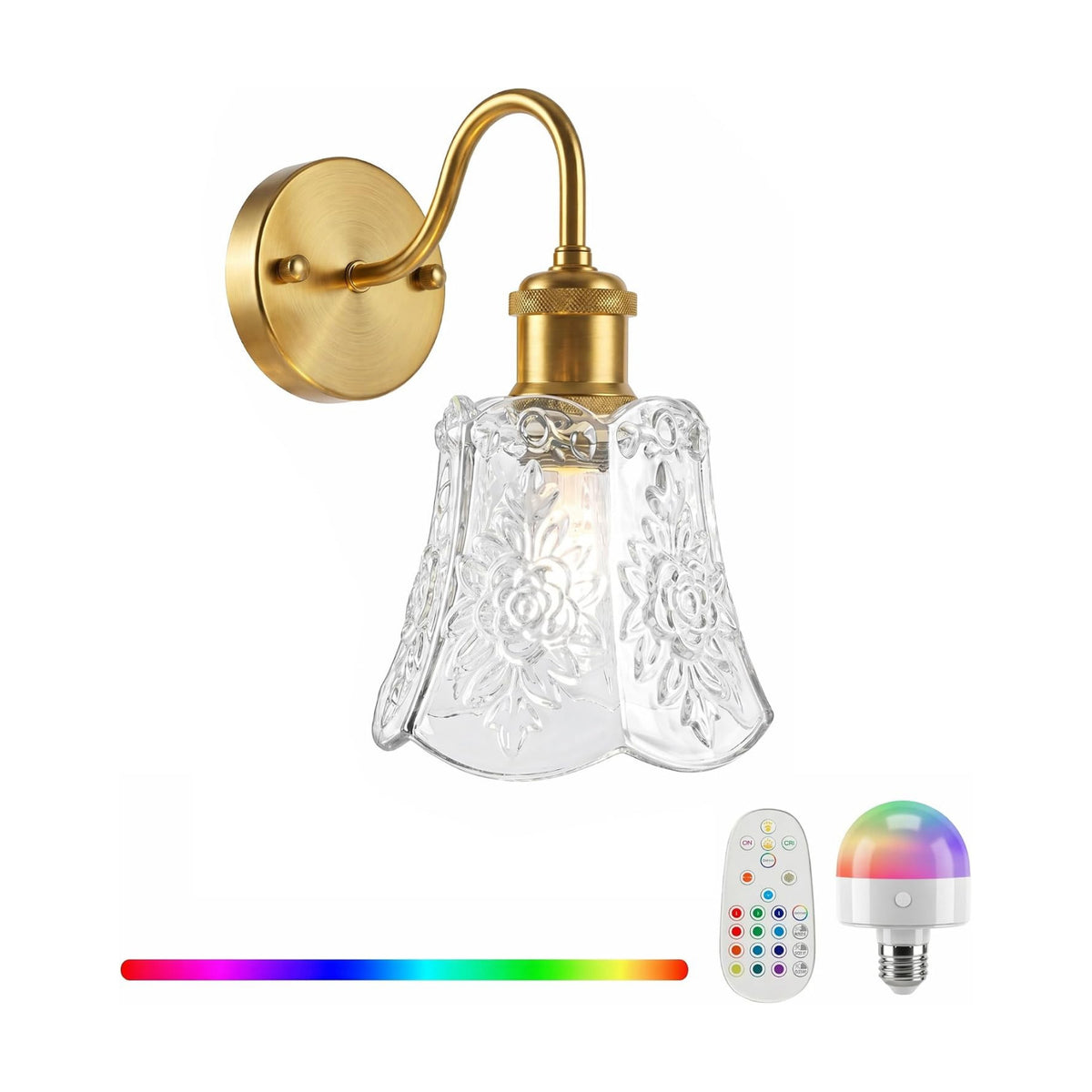 YUNICE Rechargeable Wall Sconces Set of 1 Battery Operated Wall Sconce with Remote Control Dimmable Cordless Wall Lamp