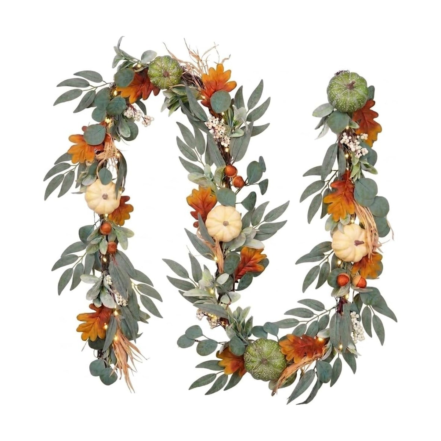 Valery Madelyn 9ft Fall Garland for Mantle with Pumpkins