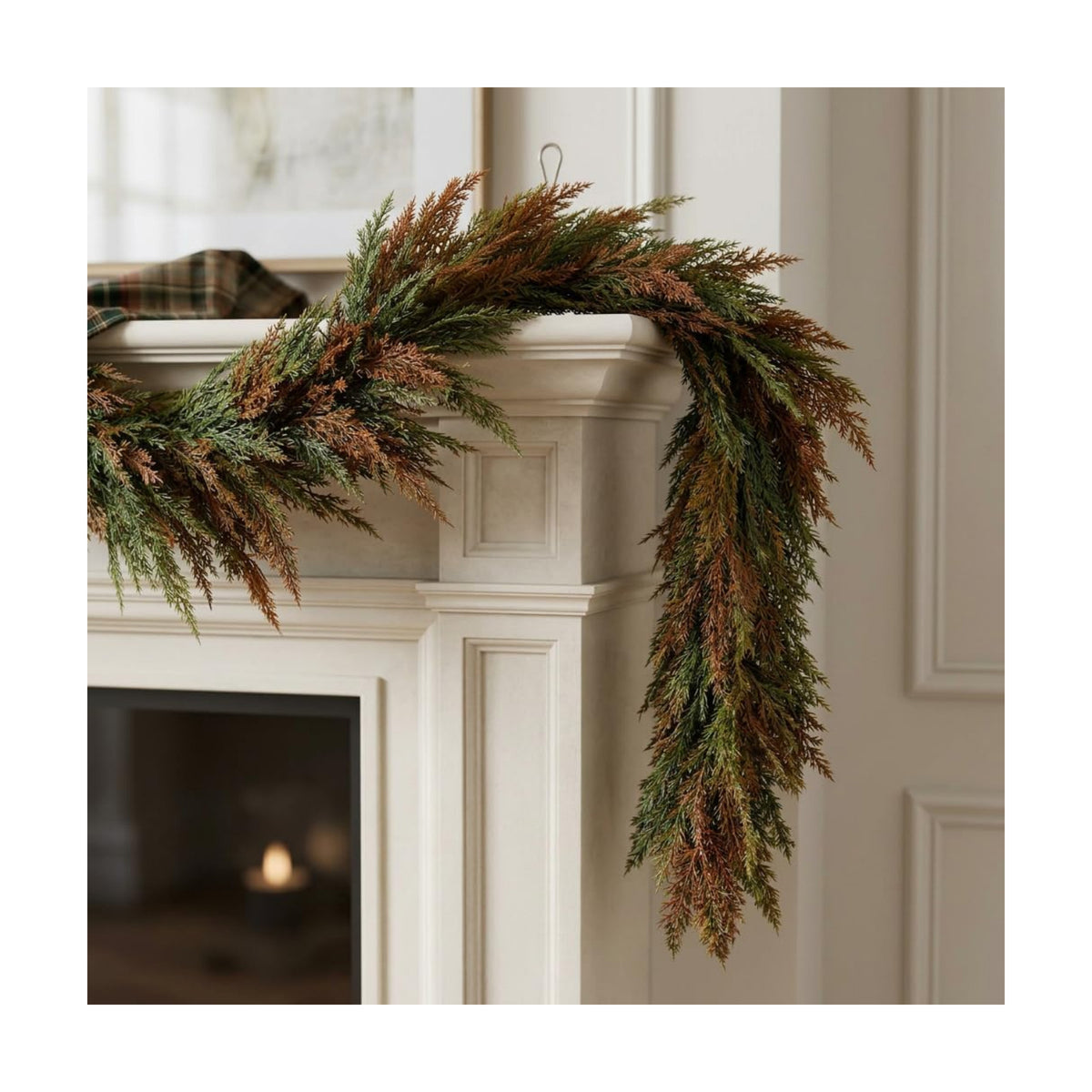 Valery Madelyn 9ft Artificial Norfolk Pine Fall Garland for Mantle