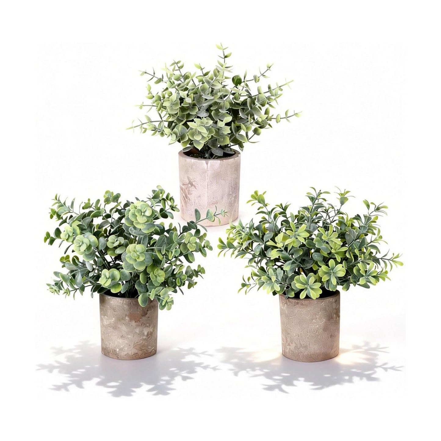 Potted Fake Plants 3 Packs Small Artificial Greenery Decor