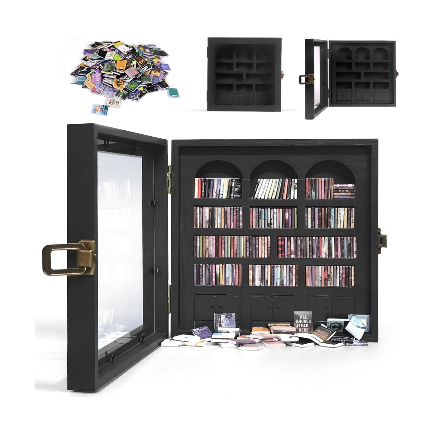 Anxiety Bookshelf Mini Books Display, Black