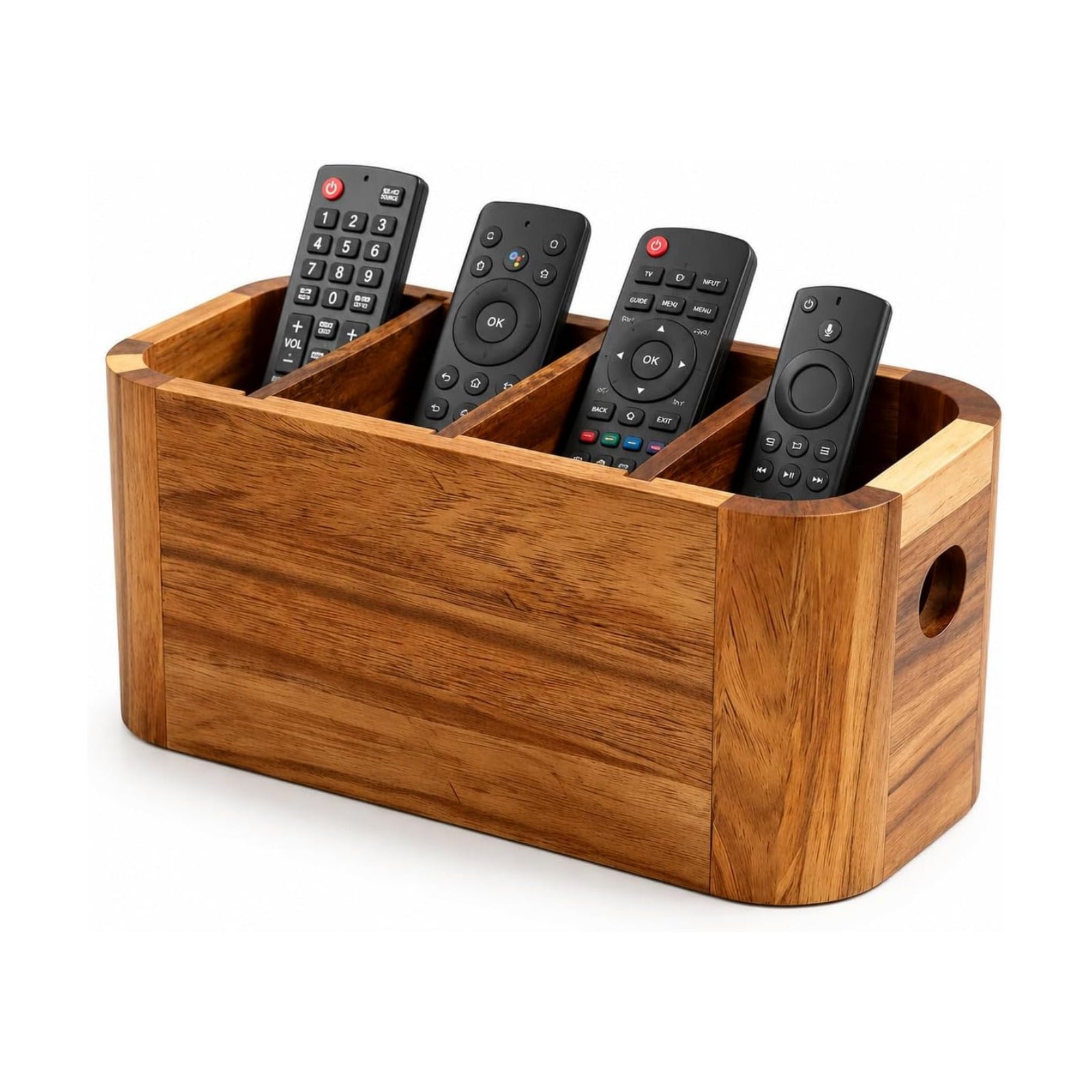 TV Remote Holder / Acacia Wood Remote Control Holder