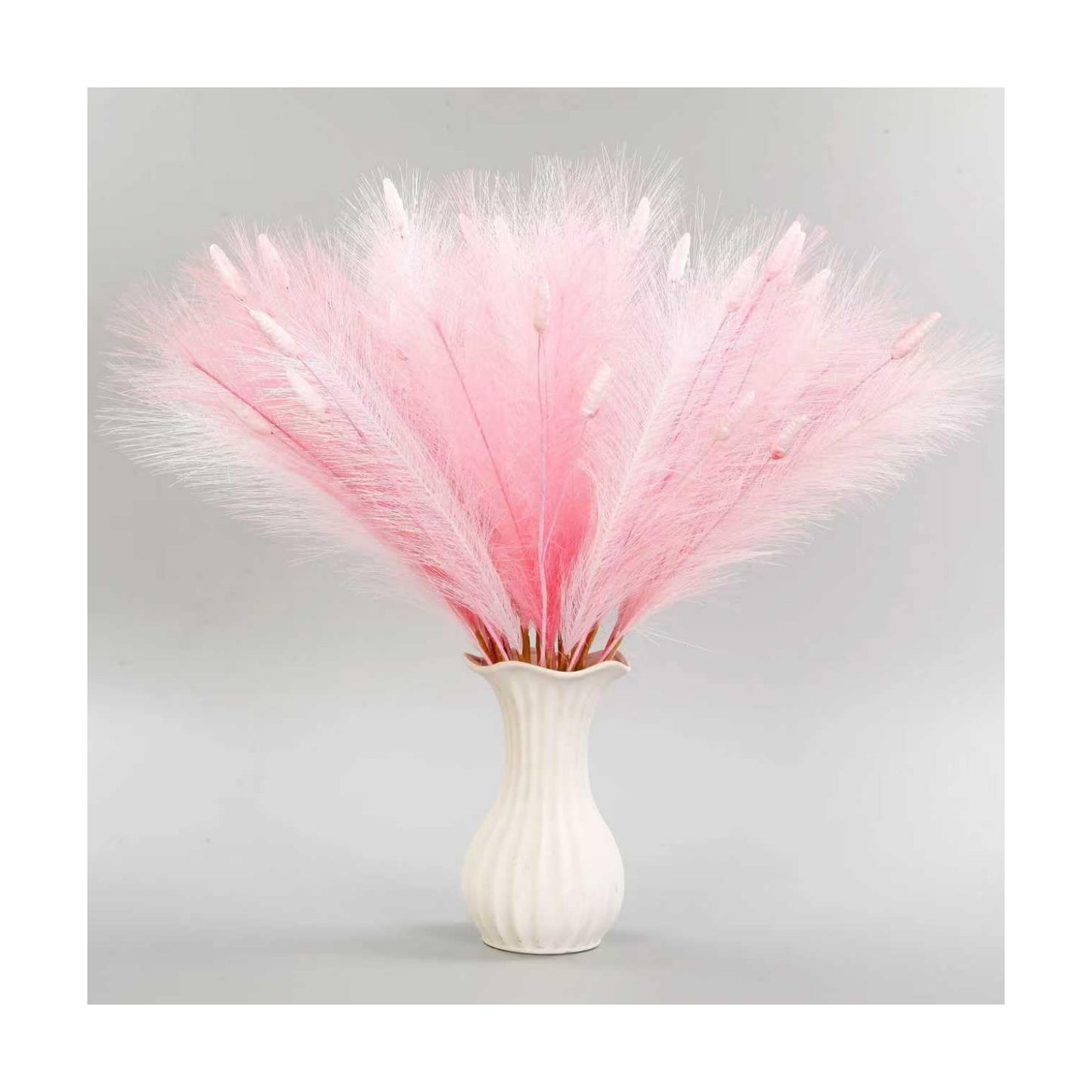 Bunny Tails Bulk Artificial Dried Flowers Small Vase / Pink / 23.6 Inch / Set of 45