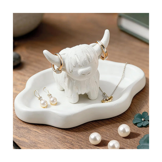 Ring Holder & Cloud Key Tray / Highland Cow