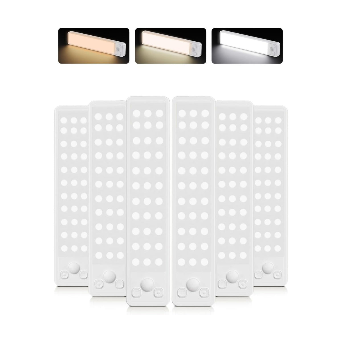 Under Cabinet Rechargeable Dimmable Lighting: 3 Color Temperature Motion Sensor Lights Indoor - Battery Operated Lights