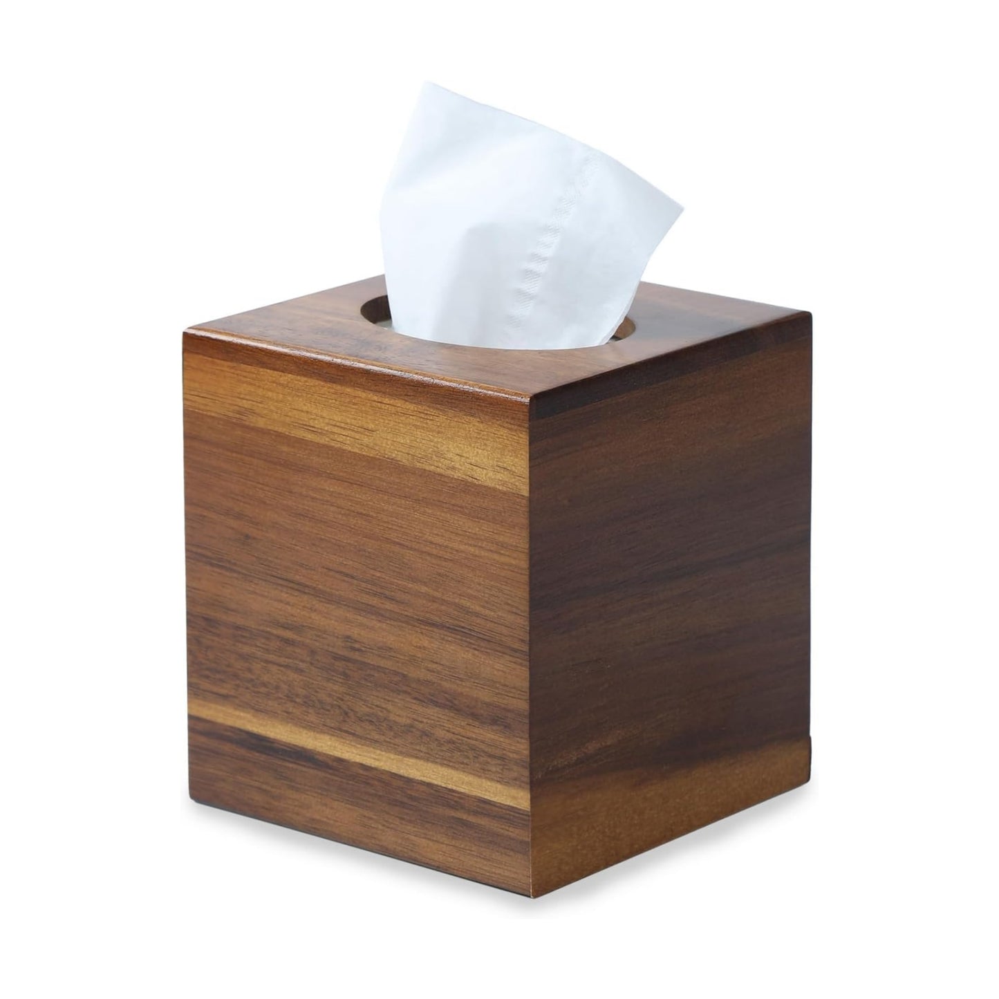 Acacia Wood Tissue Holder / Natural Acacia