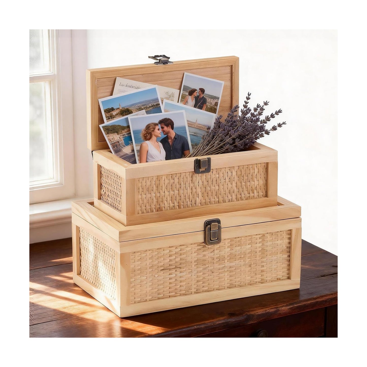 Rattan Decorative Boxes / Set of 2