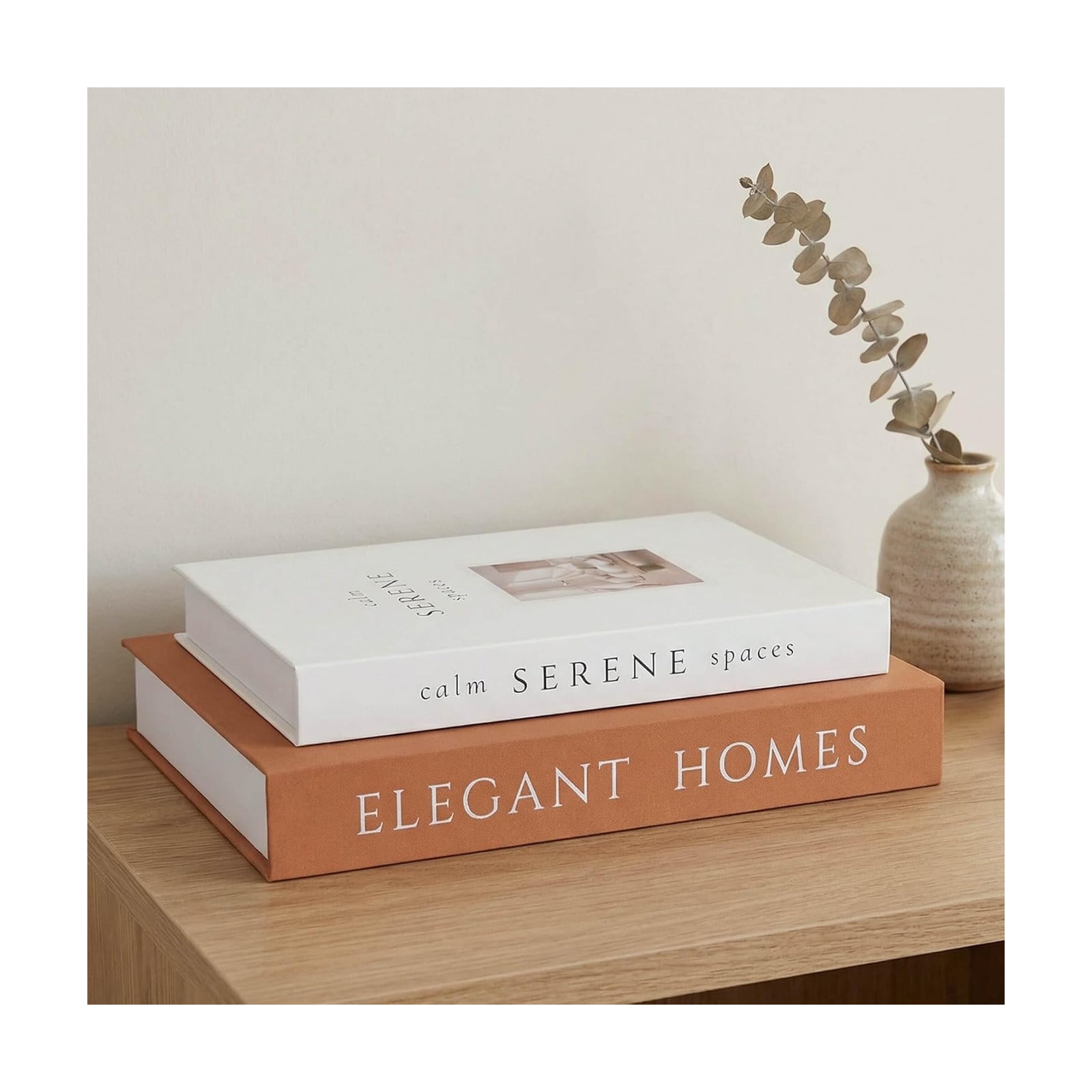 Faux Books Storage Box / Brown-beige / Set of 2