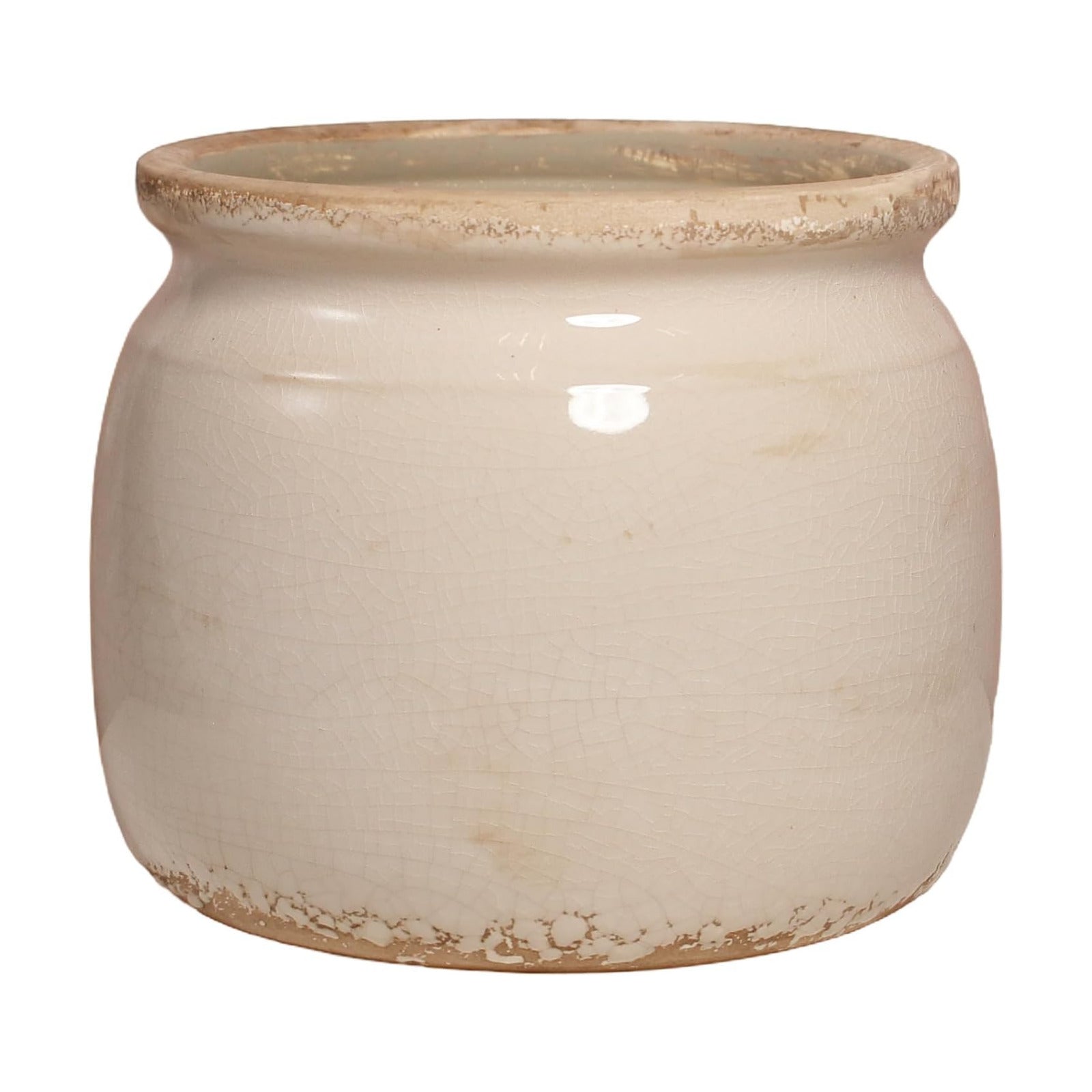 Ceramic Planter & Vase for Wabi Sabi Decor / Antique Ivory / 6.29 Inch