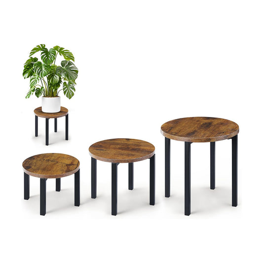 Amaoot 3-Pack Plant Stands Indoor,Large Plant Stool Flower Display Shelf | Heavy Duty Flower Pot Stands for Multiple